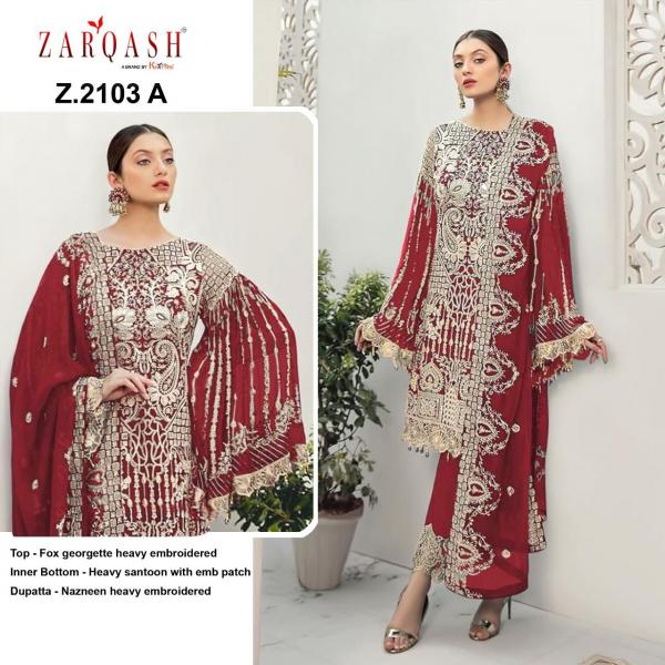 Zarqash Rangoon Designer Georgette Pakistani Salwar 